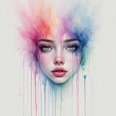 The primary subject of the image is a woman's face, which is the main focus of the image. The setting is a colorful background, which adds a vibrant and lively atmosphere to the scene. The visual style is a combination of digital art and illustration, creating a unique and artistic representation of the woman's face. The colors and mood of the image are predominantly bright and cheerful, with the use of various colors and patterns contributing to the overall positive and uplifting vibe.